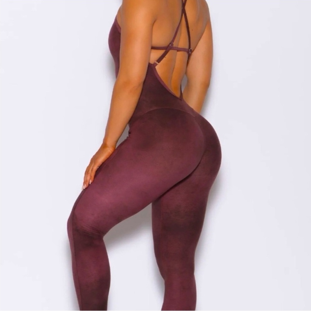 Bombshell Sportswear Burgundy Stretch Jumpsuit Romper
